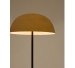 Lampadaire Nibla en métal noir et abat-jour avec effet terre cuite