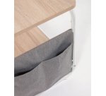 Meuble TV Yamina en mélaminé et acier peint en blanc 110 x 46 cm