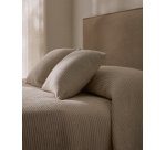 Couvre-lit Vindi 100 % coton écru avec rayures fantaisie pour lit de 90/135 cm