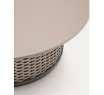 Table basse d’extérieur Sedalis en aluminium et corde taupe Ø 99 cm