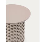 Table auxiliaire d’extérieur Sedalis en aluminium et corde taupe Ø50 cm