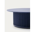 Table basse d’extérieur Sedalis en aluminium et corde bleue Ø 99 cm