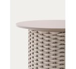 Table auxiliaire d’extérieur Sedalis en aluminium et corde taupe Ø50 cm