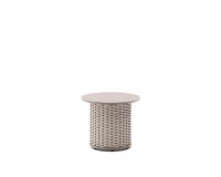 Tisch Sedalis aus Aluminium und Taupe-Seil Ø50 cm