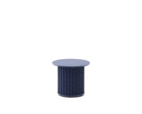 Table auxiliaire d’extérieur Sedalis en aluminium et corde bleue Ø 50 cm
