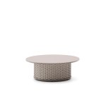 Table basse d’extérieur Sedalis en aluminium et corde taupe Ø 99 cm
