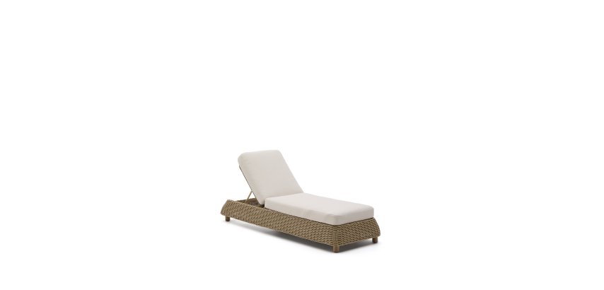Transat Meria en rotin synthétique et pieds en bois d’acacia