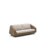 Canapé Meria 3 places en rotin synthétique et pieds en bois d’acacia 208 cm