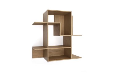 Étagère modulable Ina en placage de chêne finition ton naturel 80 x 80 cm