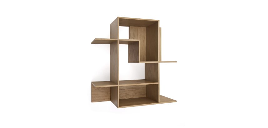 Étagère modulable Ina en placage de chêne finition ton naturel 80 x 80 cm