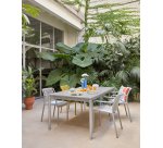 Table extensible d'extérieur Zaltana en aluminium finition gris clair 180 (240) x 100 cm