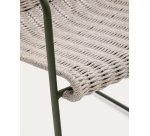 Chaise Maurina en acier galvanisé vert et corde écrue et grise