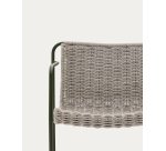 Chaise Maurina en acier galvanisé vert et corde écrue et grise