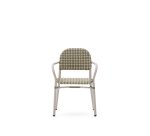 Tuccia beige and green stackable chair in aluminium and synthetic rattan