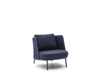 Fauteuil d’extérieur Sedalis en aluminium et corde bleue