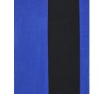 Tableau abstrait Zernu en lin bleu et noir ligne verticale peint à la main 42 x 65 cm