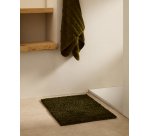 Tapis de salle de bain Coper en coton vert 50 x 70 cm