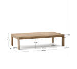Table basse Ambra en bois d’acacia avec finition claire 82,5x140cm