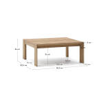 Table basse Ambra en bois d’acacia avec finition claire 82,5x82,5cm