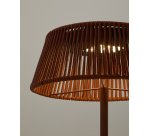 Lampadaire solaire d’extérieur Aldet en corde chinée terracotta et pied en métal terracotta Ø 46 cm