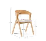 Chaise Godia en placage de frêne finition naturelle et tissu chenille beige