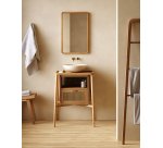 Porte-serviettes Uliana en bois de teck massif finition naturelle 50 x 160 cm