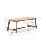 Table Idun en placage et bois de chêne avec finition ton naturel FSC Mix Credit 220 x 100 cm