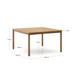 Tavolo Sori in legno massiccio di acacia 135 x 135 cm FSC 100%