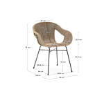 Chaise empilable Eltiera en rotin synthétique avec structure en acier noir