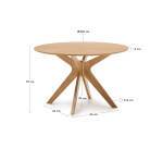 Table Ronde Naanim en placage de chêne Ø 120 cm