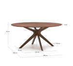 Table Naanim en placage de noyer 180 x 110 cm