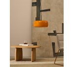 Plafonnier Reig en verre orange Ø 38 cm