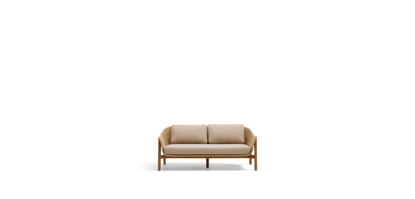 Canapé Galea 2 places en bois de teck et rotin synthétique 170,5 cm