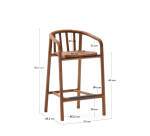 Tabouret d’extérieur Turqueta en bois de teck hauteur 65 cm