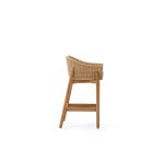 Tabouret Galea en bois de teck et rotin synthétique 75 cm