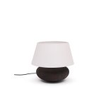 Lampe de table Nessi en métal avec finition effet terre cuite noir