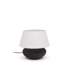 Lampe de table Nessi en métal avec finition effet terre cuite noir