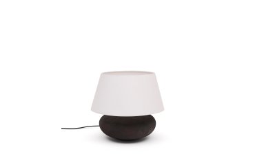 Lampe de table Nessi en métal avec finition effet terre cuite noir