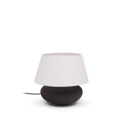 Lampe de table Nessi en métal avec finition effet terre cuite noir