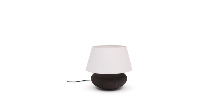 DE_Lampe de table Nessi en métal avec finition effet terre cuite noir