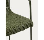 Tabouret Maurina en acier galvanisé vert et corde verte 64,5 cm