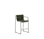 Tabouret Maurina en acier galvanisé vert et corde verte 64,5 cm