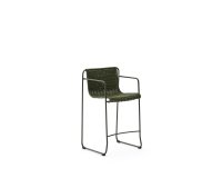 Tabouret Maurina en acier galvanisé vert et corde verte 64,5 cm