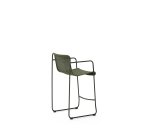 Tabouret Maurina en acier galvanisé vert et corde verte 64,5 cm