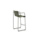 Tabouret empilable Maurina en acier galvanisé vert avec corde verte 74,5 cm