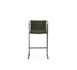 Tabouret empilable Maurina en acier galvanisé vert avec corde verte 74,5 cm