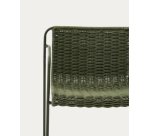 Tabouret empilable Maurina en acier galvanisé vert avec corde verte 74,5 cm
