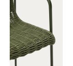 Tabouret empilable Maurina en acier galvanisé vert avec corde verte 74,5 cm