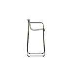 Tabouret Maurina en acier galvanisé vert et corde écrue et grise 74,5 cm