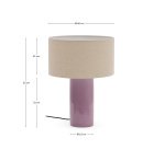 Lampe de table Toneric en céramique avec finition lilas et coton